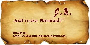Jedlicska Manassé névjegykártya